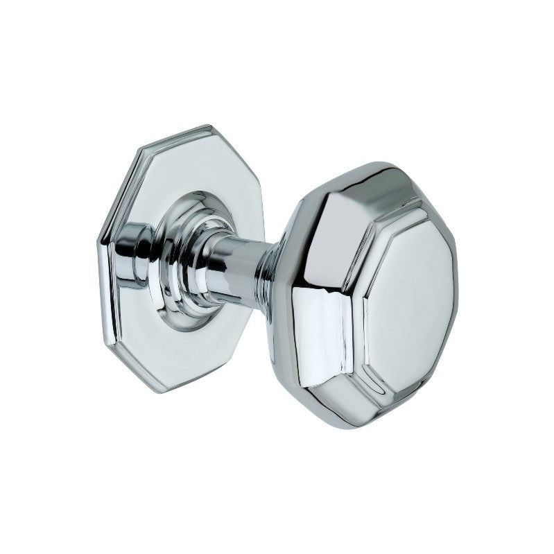 Spira Brass Octagonal Centre Door Knob Polished Chrome Sb2201pc 5816