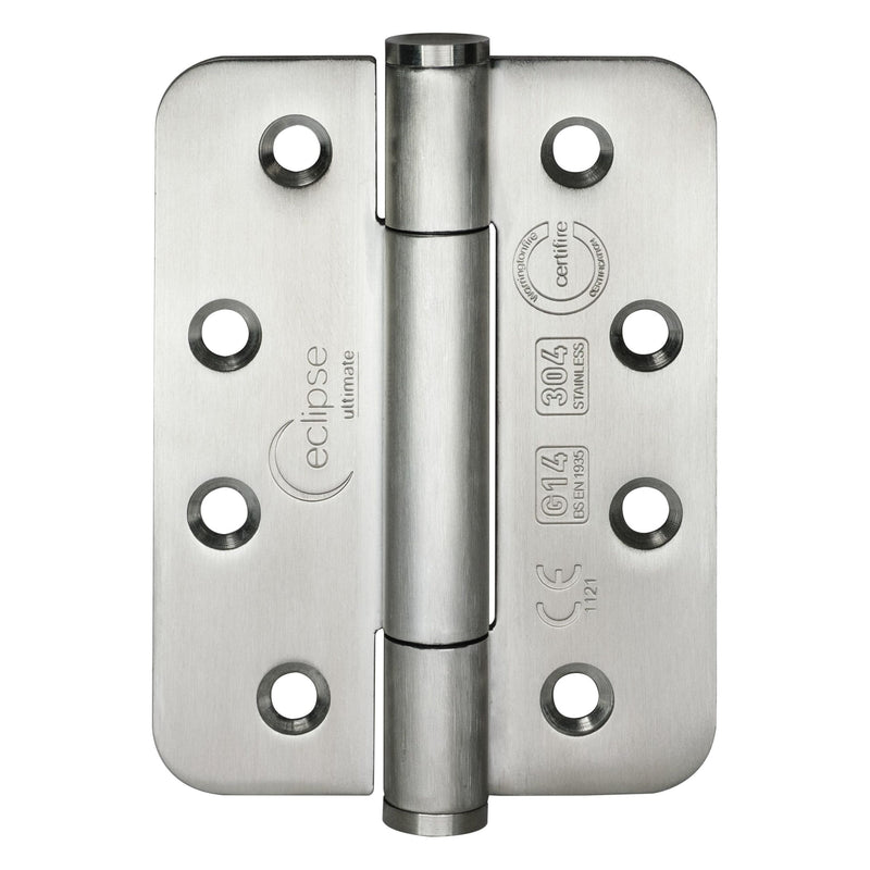 Eclipse - 4x3" Grade 14 Radius Concealed Bearing Hinge -  Satin Stainless Steel -  14332 - Choice Handles