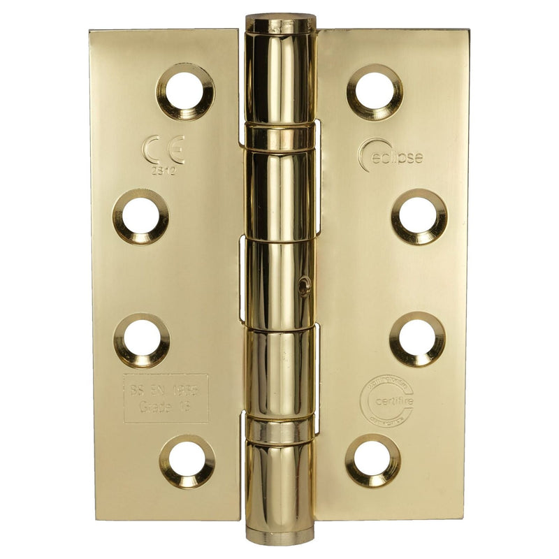 Eclipse - 102x76x3mm Ball Bearing Hinges Grade 13 -  Electro Brass -  14882 - Pair - Choice Handles