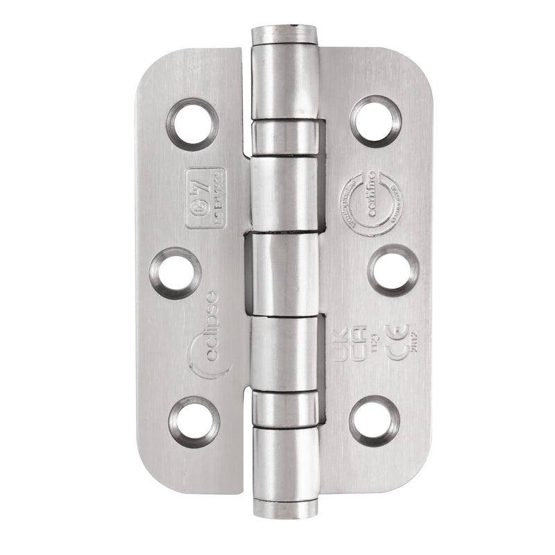 Eclipse - 76x51x2mm Ball Bearing Radius Corner Hinge Grade 7 (Pair) -  Satin Stainless Steel -  14905 - Choice Handles