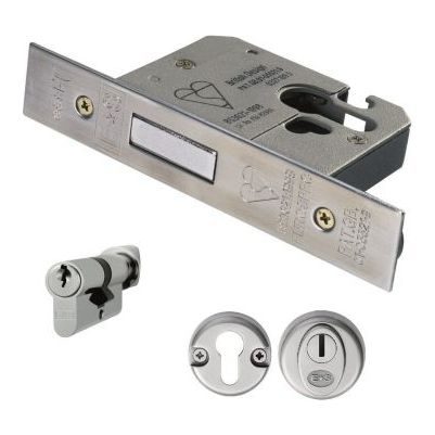 Eurospec - Euro Profile BS Cylinder Deadlock 64mm - Satin Stainless Steel - EDB5025/CT/SSS - Choice Handles