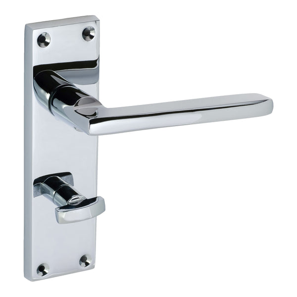 Eclipse - Auriga Lever Bathroom Door Handle on Backplate Set -  Polished Chrome -  31713 - Choice Handles