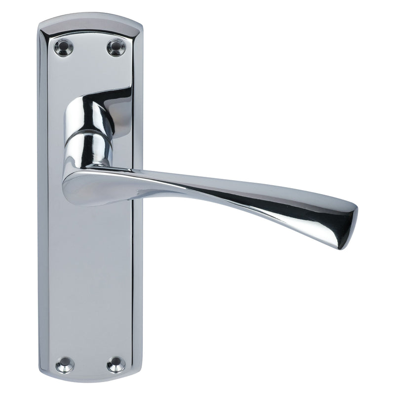 Eclipse - Monza Lever Latch Door Handle on Backplate Set -  Polished Chrome -  31722 - Choice Handles