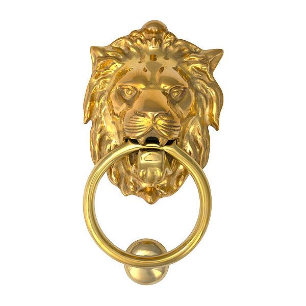 From The Anvil - Lion Head Door Knocker - Polished Brass - 33020