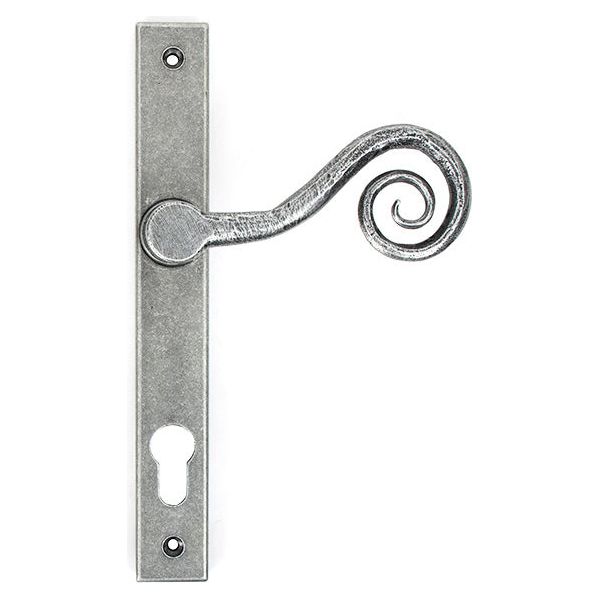 From The Anvil - Monkeytail Slimline Lever Espag. Lock Set - LH - Pewter Patina - 33038L