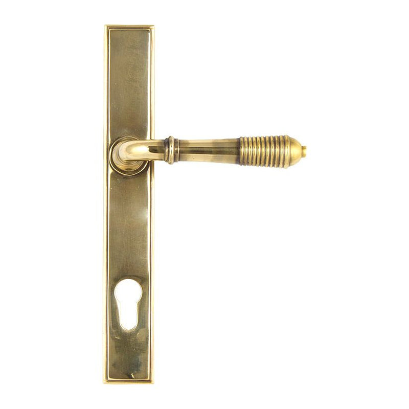 From The Anvil - Slimline Lever Espag. Lock Set - Aged Brass - 33039