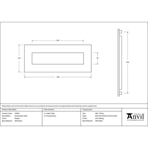 From The Anvil - Letter Plate - Pewter Patina - 33058