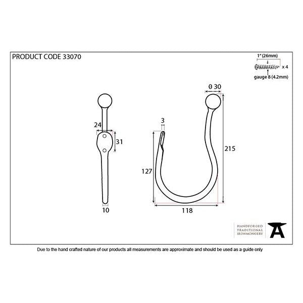 From The Anvil - Beeswax Curtain Tie Back (pair) - 33070