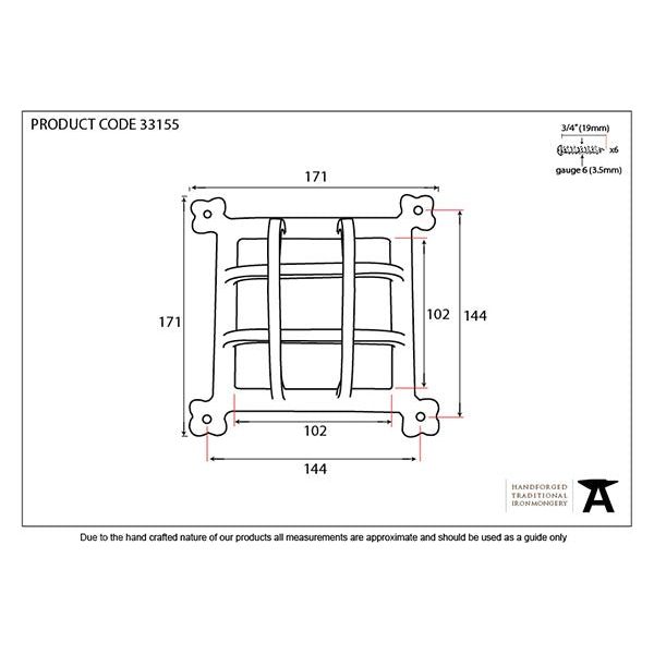 From The Anvil - Black Raised Door Grill - 33155