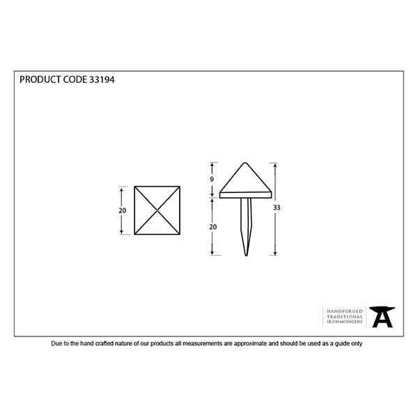 From The Anvil - Black Pyramid Door Stud - Medium - 33194