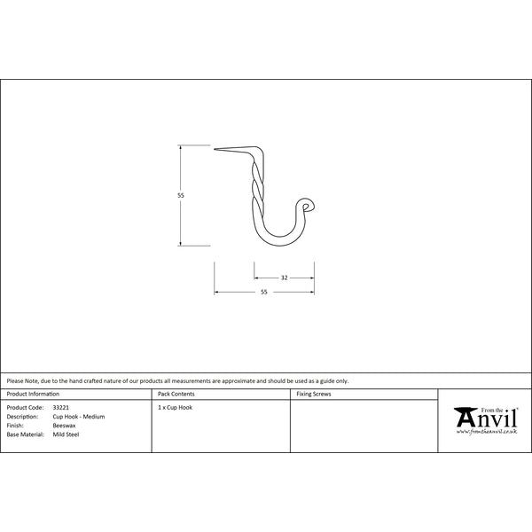 From The Anvil - Beeswax Cup Hook - Medium - 33221