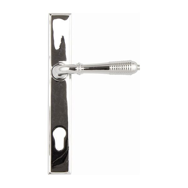 From The Anvil - Reeded Slimline Lever Espag. Lock Set - Polished Chrome - 33305