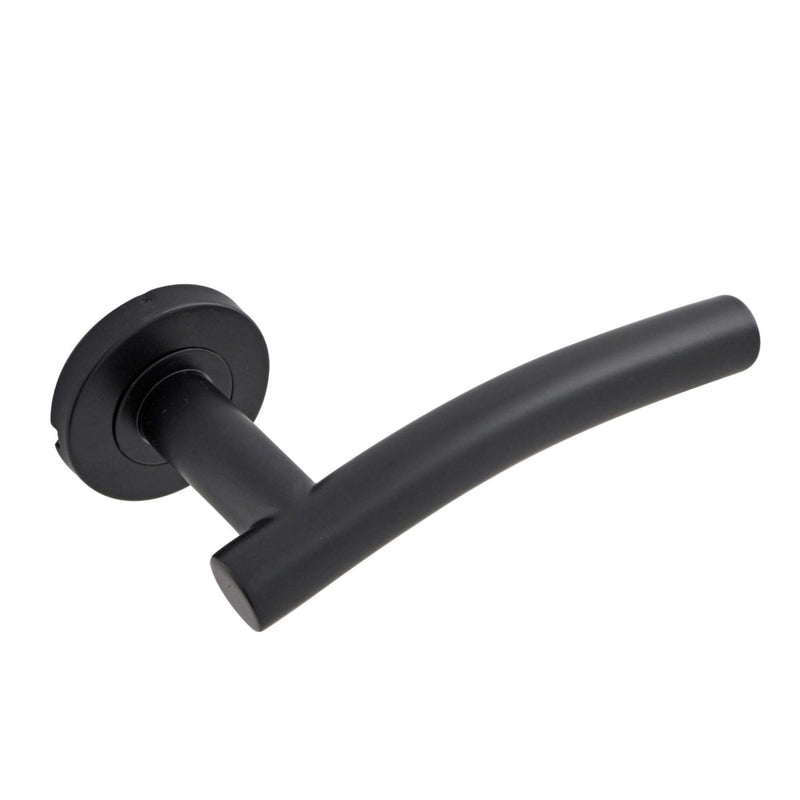 Eclipse - 19mm Arched Lever Door Handle On Rose Set -  Matt Black -  34904 - Choice Handles