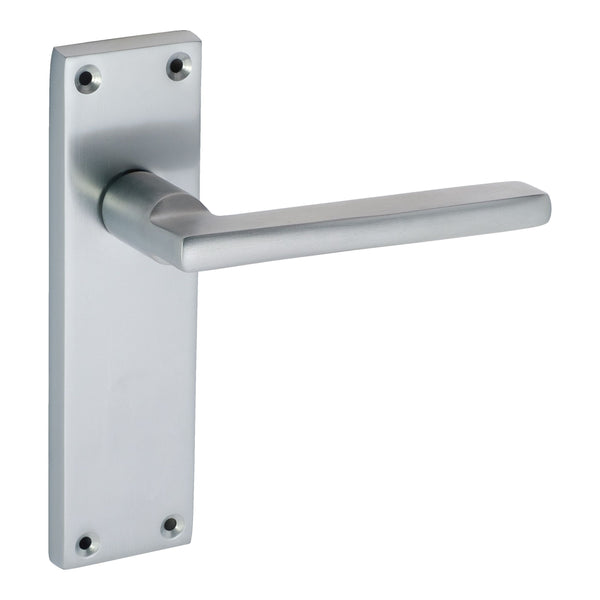 Eclipse - Auriga Lever Latch Door Handle on Backplate Set -  Satin Chrome -  37712 - Choice Handles