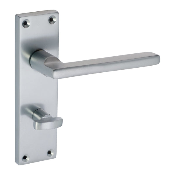 Eclipse - Auriga Lever Bathroom Door Handle on Backplate Set -  Satin Chrome -  37713 - Choice Handles