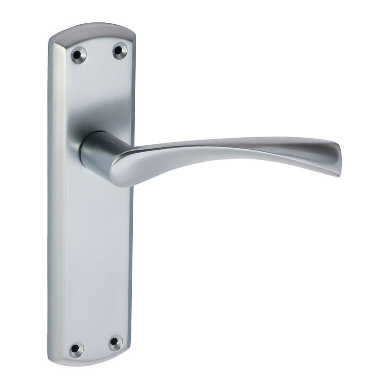 Eclipse - Monza Lever Latch Door Handle on Backplate Set -  Satin Chrome -  37722 - Choice Handles