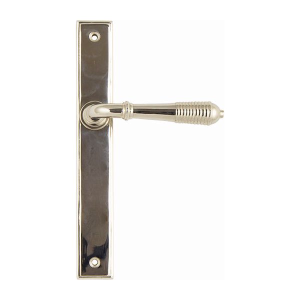 From The Anvil - Reeded Slimline Lever Latch Set - Polished Nickel - 45425