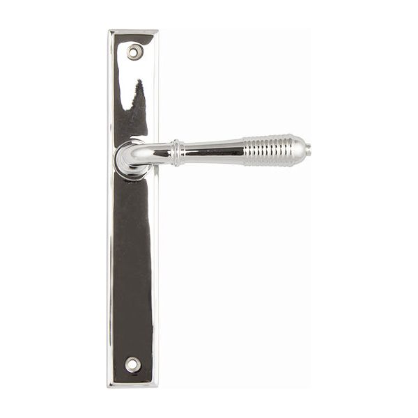 From The Anvil - Reeded Slimline Lever Latch Set - Polished Chrome - 45426