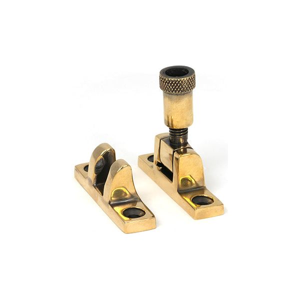 From The Anvil - Aged Brass Brompton Brighton Fastener - Narrow (Square) - 45490