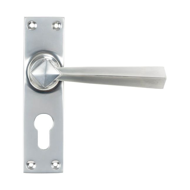 From The Anvil - Straight Lever Euro Lock Set - Satin Chrome - 45763