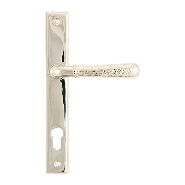 From The Anvil - Hammered Newbury Slimline Espag. Lock Set - Polished Nickel - 45771