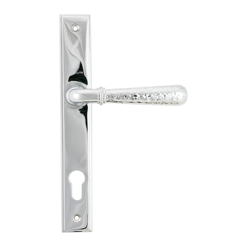 From The Anvil - Hammered Newbury Slimline Espag. Lock Set - Polished Chrome - 45772