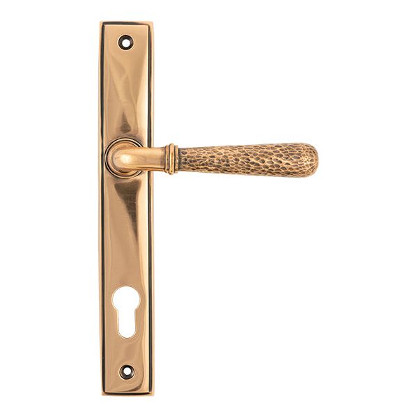 From The Anvil - Hammered Newbury Slimline Espag. Lock Set - Polished Bronze - 45774