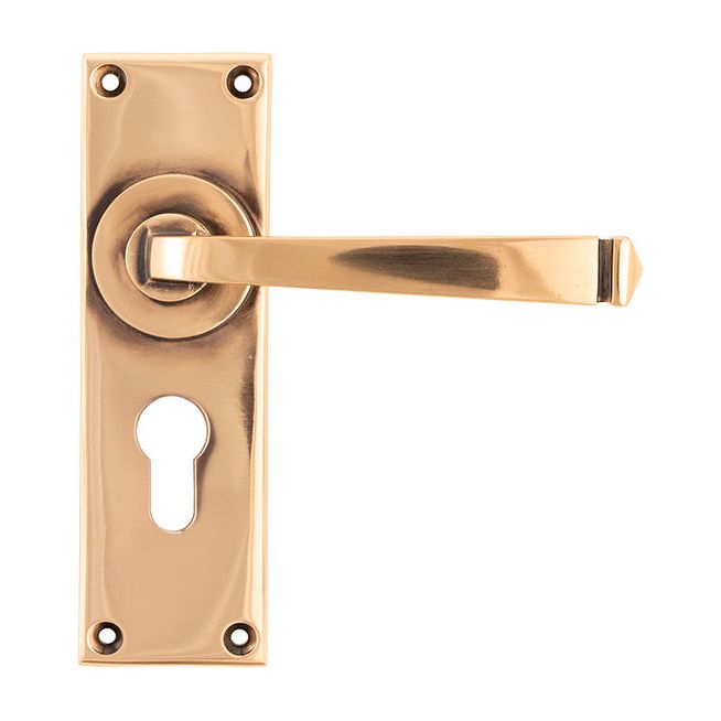 From The Anvil - Avon Lever Euro Lock Set - Polished Bronze - 45790