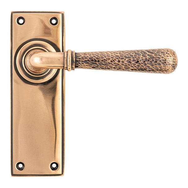 From The Anvil - Hammered Newbury Lever Latch Set - Polished Bronze - 46226