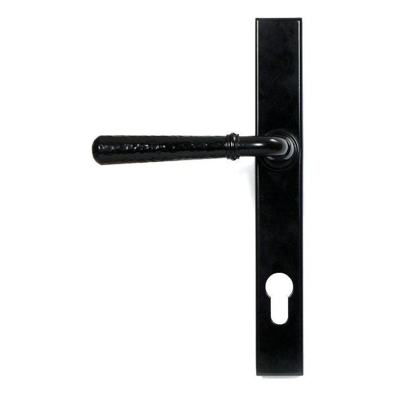 From The Anvil - Matt Black Hammered Newbury Slimline Espag. Lock Set - 46388