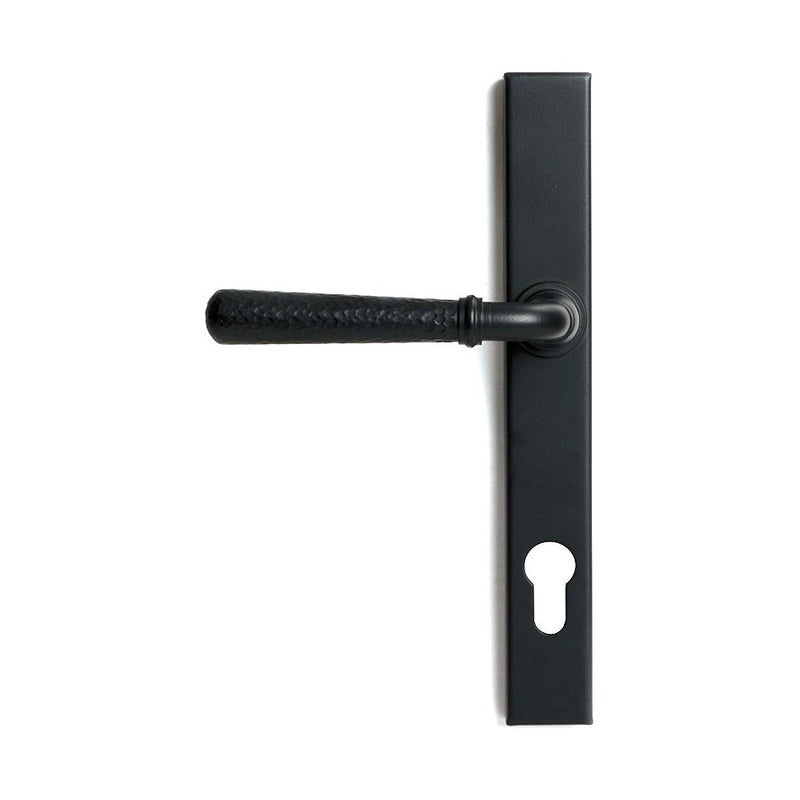 From The Anvil - Matt Black Hammered Newbury Slimline Espag. Lock Set - 46388