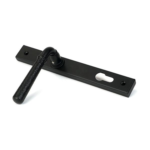 From The Anvil - Matt Black Hammered Newbury Slimline Espag. Lock Set - 46388