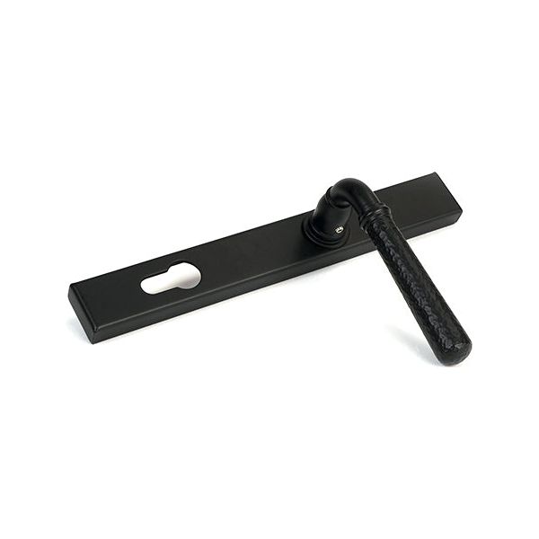 From The Anvil - Matt Black Hammered Newbury Slimline Espag. Lock Set - 46388