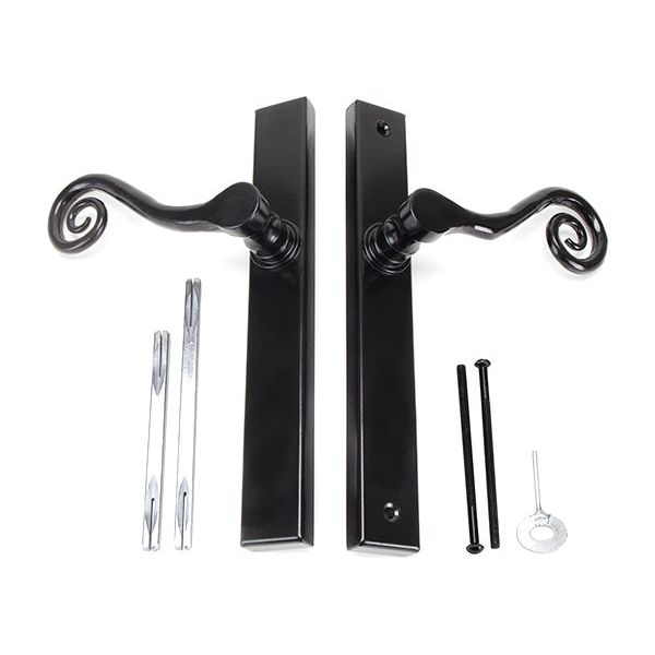 From The Anvil - Black Monkeytail Slimline Lever Espag. Latch Set - LH - Black  - 46397L