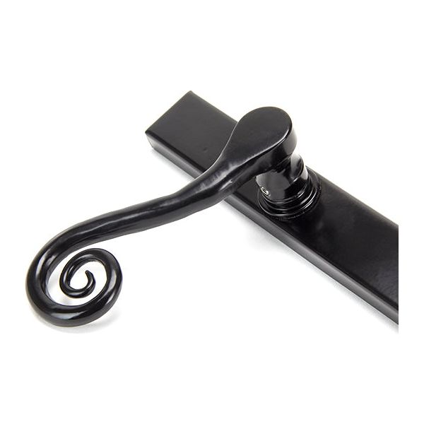 From The Anvil - Black Monkeytail Slimline Lever Espag. Latch Set - LH - Black  - 46397L