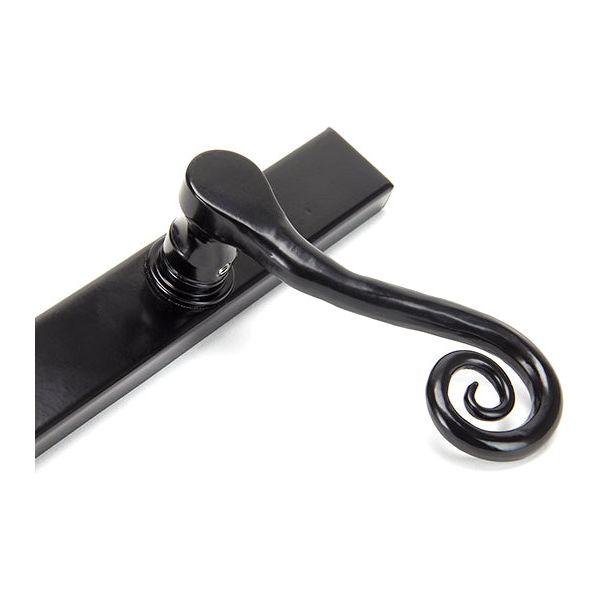 From The Anvil - Black Monkeytail Slimline Lever Espag. Latch Set - RH - Black  - 46397R