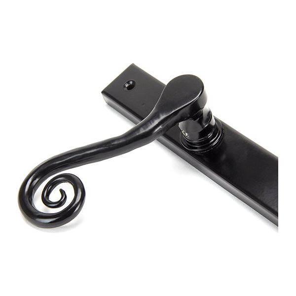 From The Anvil - Black Monkeytail Slimline Lever Espag. Latch Set - RH - Black  - 46397R