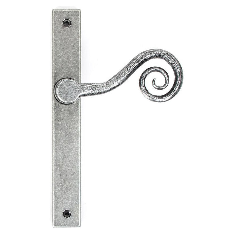 From The Anvil - Pewter Monkeytail Slimline Lever Espag. Latch Set - LH - Pewter Patina  - 46398L