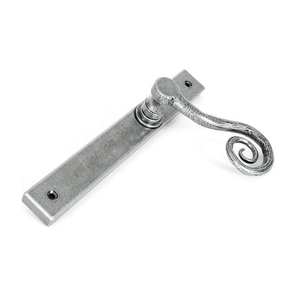 From The Anvil - Pewter Monkeytail Slimline Lever Espag. Latch Set - LH - Pewter Patina  - 46398L