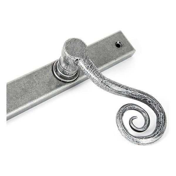 From The Anvil - Pewter Monkeytail Slimline Lever Espag. Latch Set - LH - Pewter Patina  - 46398L