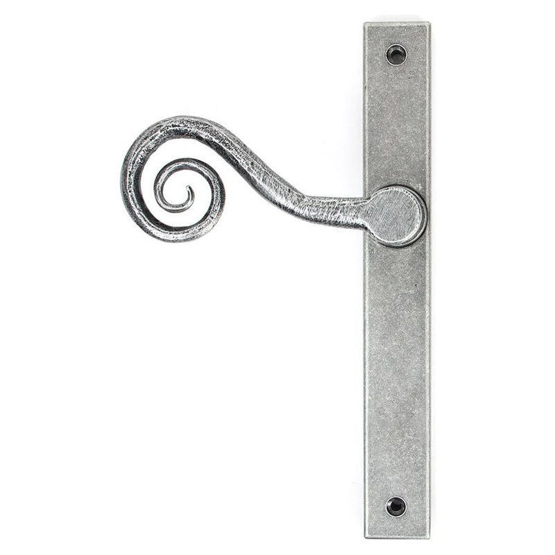 From The Anvil - Pewter Monkeytail Slimline Lever Espag. Latch - RH - Pewter Patina  - 46398R