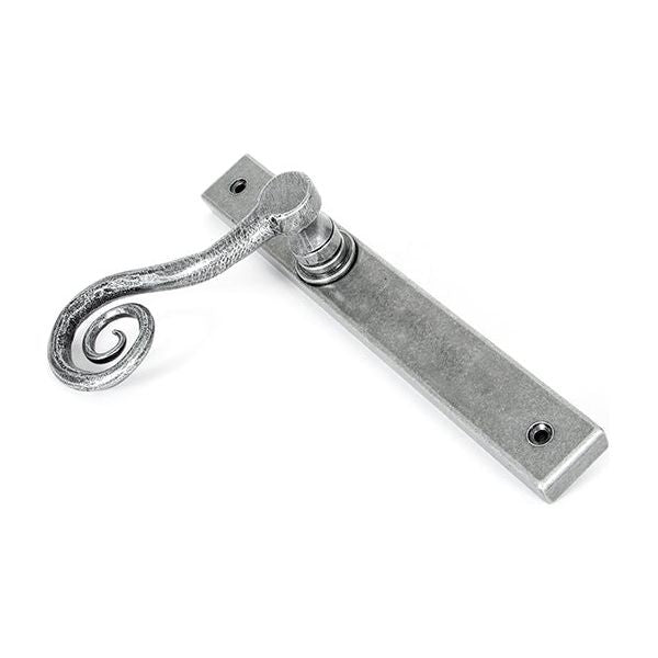 From The Anvil - Pewter Monkeytail Slimline Lever Espag. Latch - RH - Pewter Patina  - 46398R