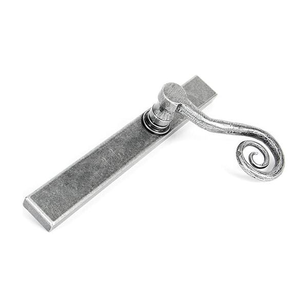 From The Anvil - Pewter Monkeytail Slimline Lever Espag. Latch - RH - Pewter Patina  - 46398R