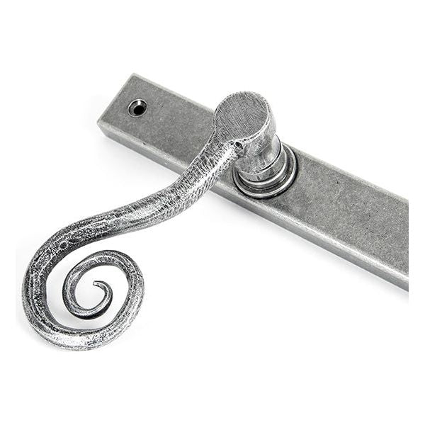 From The Anvil - Pewter Monkeytail Slimline Lever Espag. Latch - RH - Pewter Patina  - 46398R