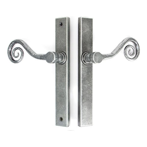 From The Anvil - Pewter Monkeytail Slimline Lever Espag. Latch - RH - Pewter Patina  - 46398R