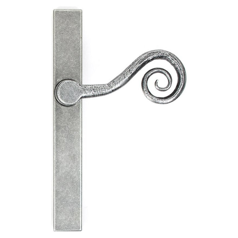 From The Anvil - Pewter Monkeytail Slimline Lever Espag. Latch - RH - Pewter Patina  - 46398R