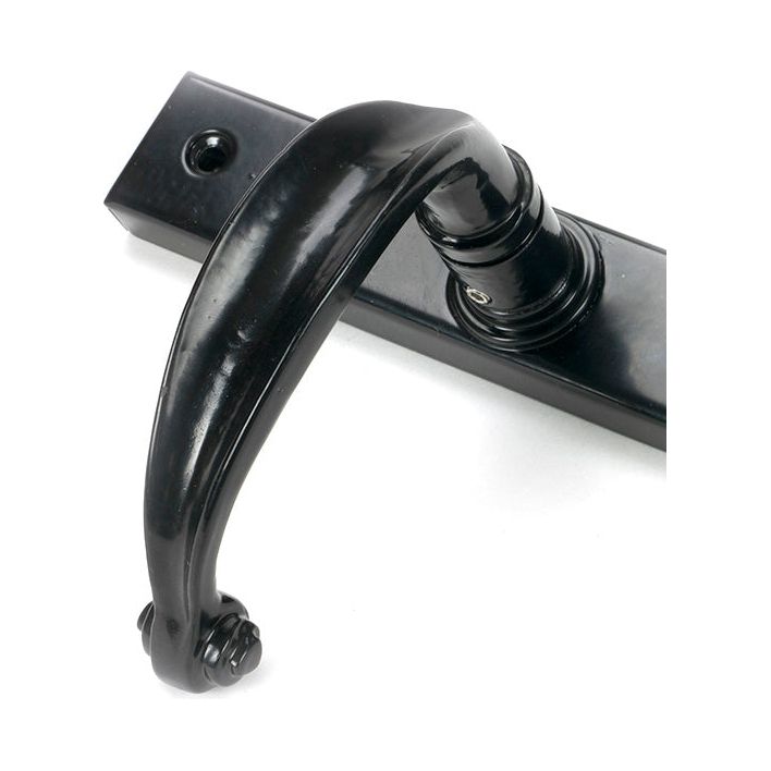 From The Anvil - Black Cottage Slimline Lever Espag. Latch Set - 46400