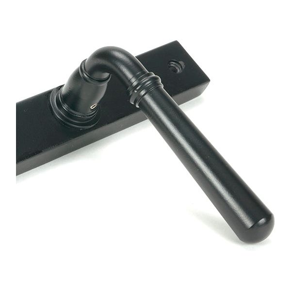 From The Anvil - Matt Black Newbury Slimline Lever Espag. Latch Set - 46411