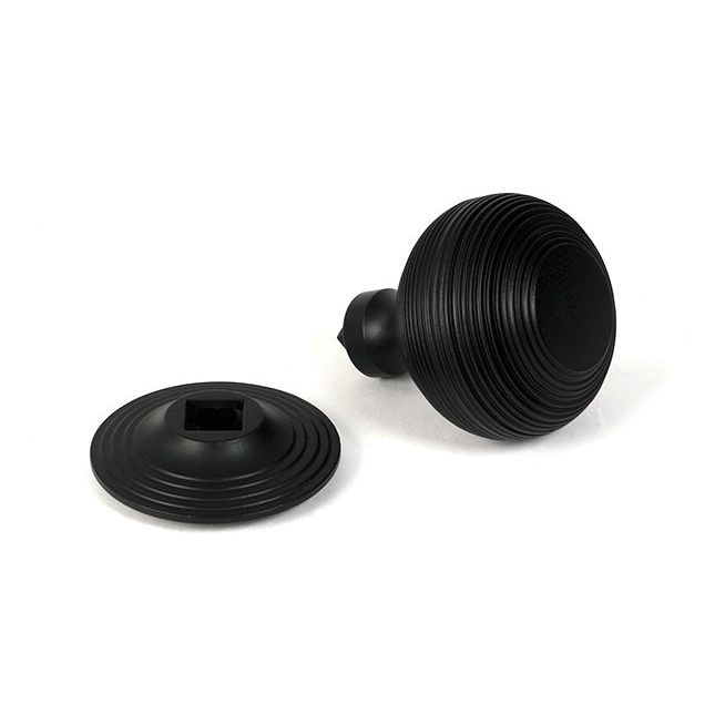 From The Anvil - Matt Black Beehive Centre Door Knob - 46660