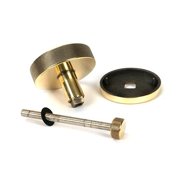 From The Anvil - Aged Brass Brompton Centre Door Knob (Plain) - 46734